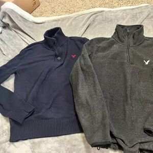 Men's Navy and Gray Sweater Set